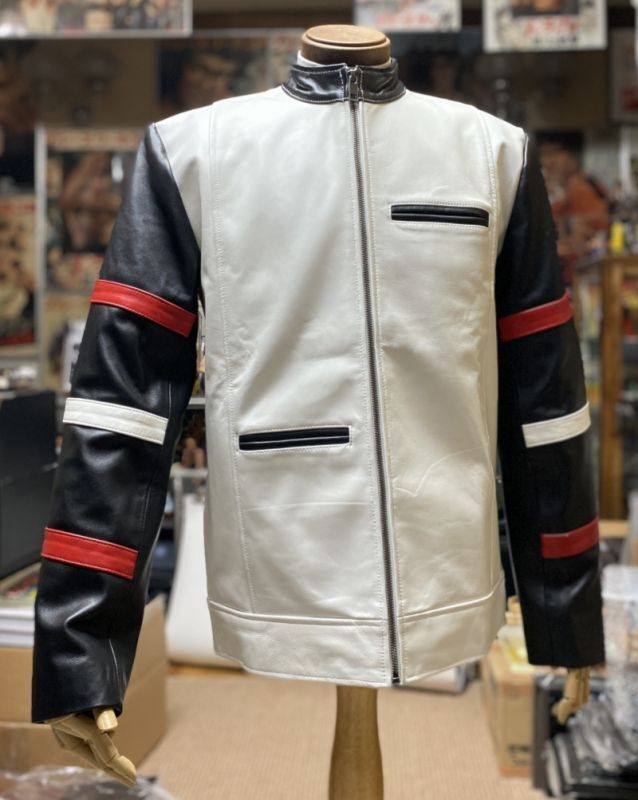 ホワイトカジュアルレザージャケット2（本革製）｜ブルース・リー 